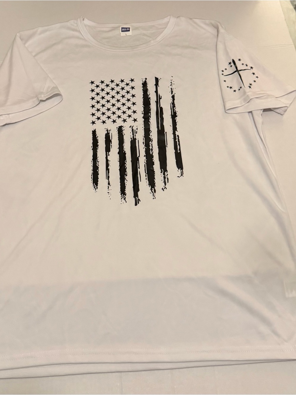 I53 Lg White Graphic USA Flag Short-Sleeve Men's Shirt